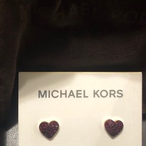 Michael Kors heart shaped stud earrings.